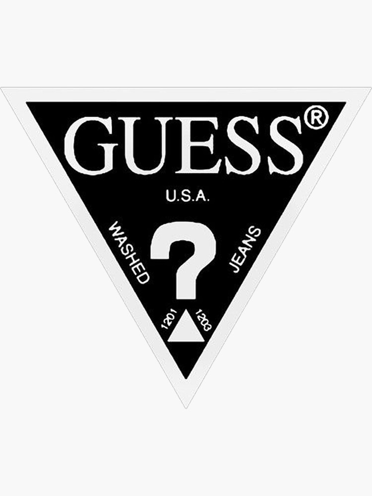 "guess, triangle, logo, guess logo, zzx" Sticker for Sale by Ernest
