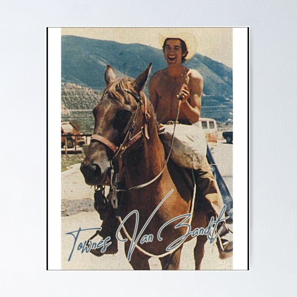 Aperçu de l'œuvre Townes Van Zandt Townes Van Zandt - Fan Art rétro à cheval créée et vendue par YAHANANAoCo.