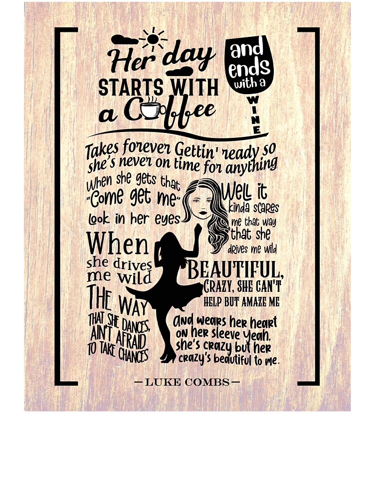 Beautiful Crazy Lyrics poster canvas, wall poster