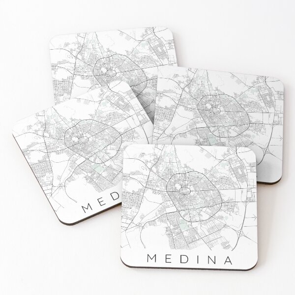 Item preview, Medina map minimalist in color with blue and green designed and sold by DesireeVDA.