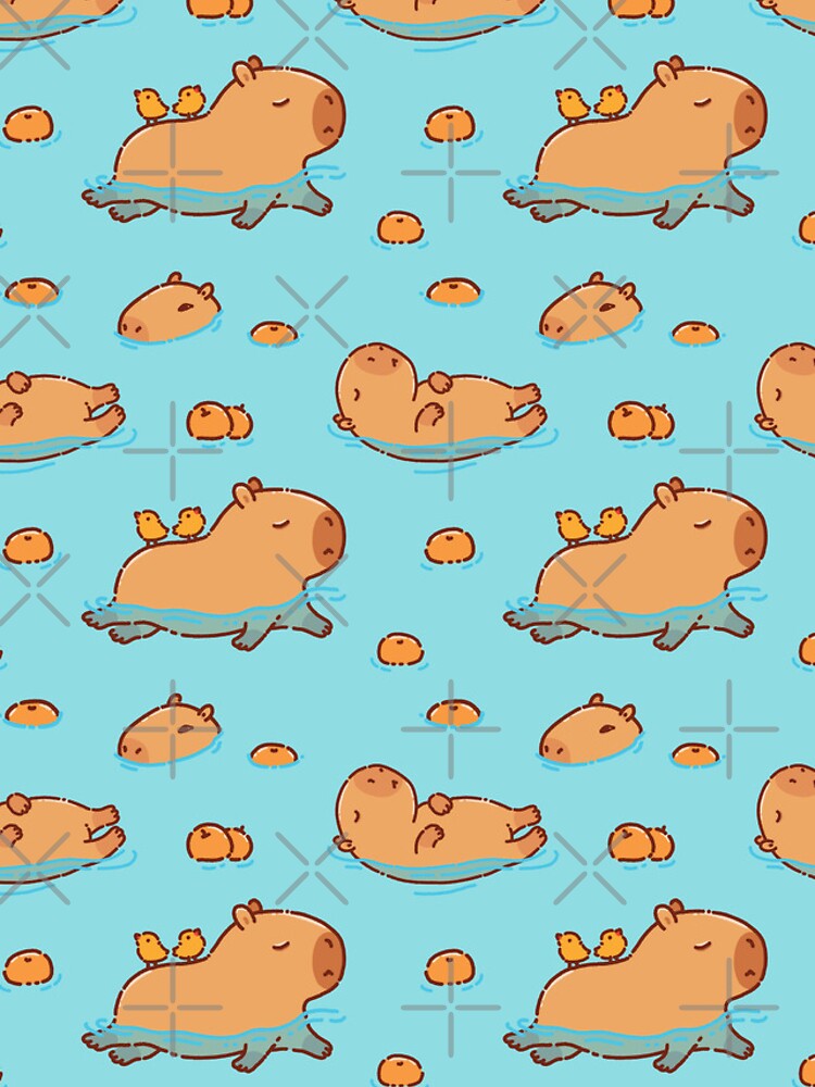 Disover Capybara pattern swimming with oranges | iPhone Case