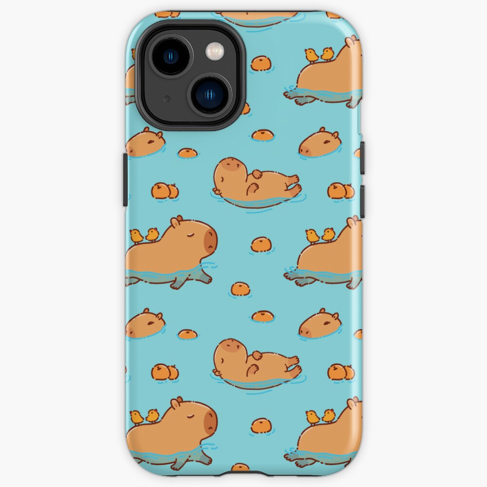 Discover Capybara pattern swimming with oranges | iPhone Case