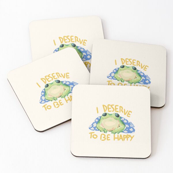 Item preview, I Deserve To Be Happy Frog designed and sold by RumpledCrow.