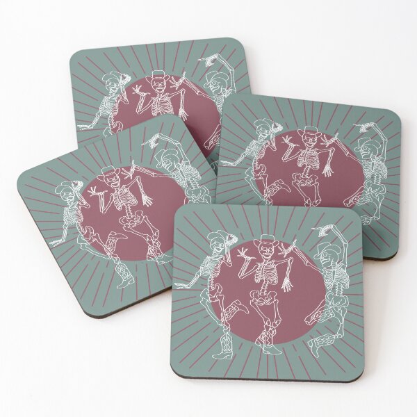 Item preview, Dancing Skeletons (teal) designed and sold by rhiannonrpage.