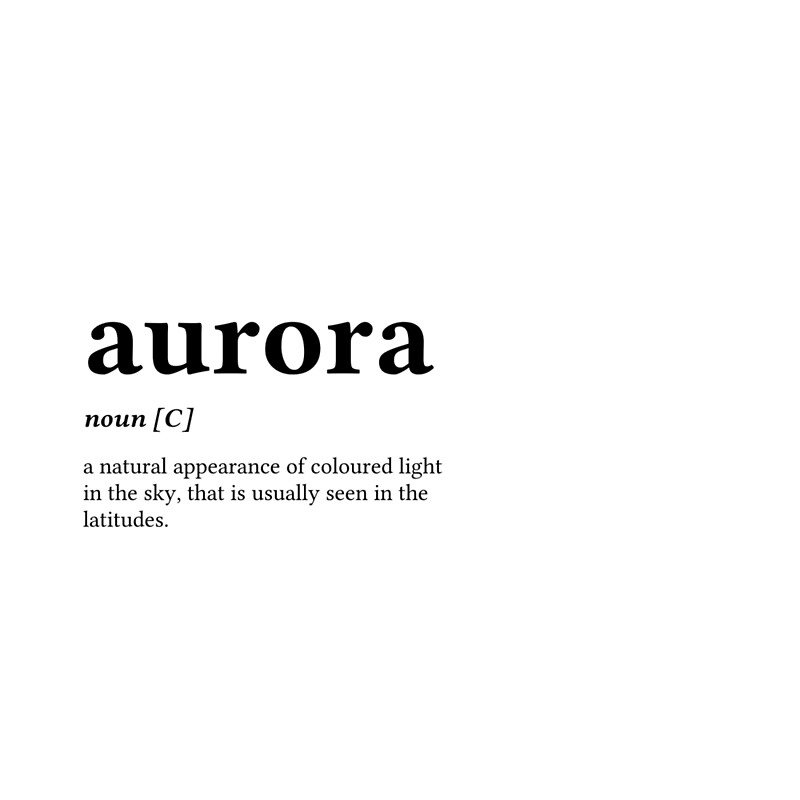 aurora-word-definition-left-black-text-metal-prints-by-word