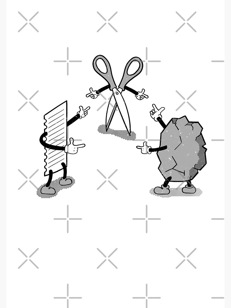 "Classic Duel • Funny Rock Paper Scissors Office Mexican Standoff Meme