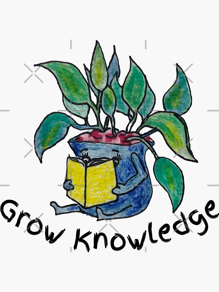 grow-knowledge-sticker-by-lunanoodleart-redbubble