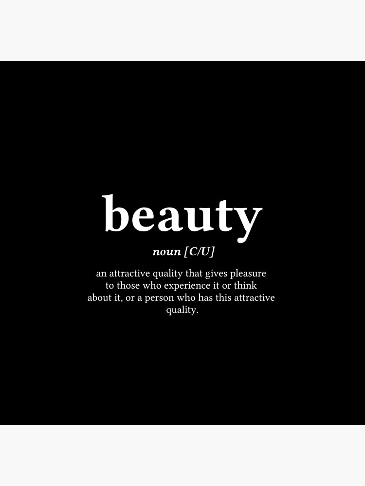 Beauty Word Definition Center White Text