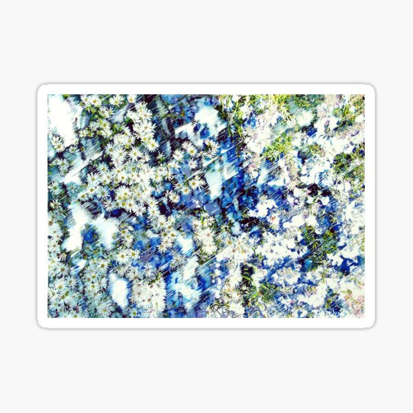 Blue and White Daisies Sticker