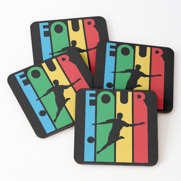 Item preview, 4th Birthday Gift Four Colorful Soccer Birthday 4 Year Old Sticker designed and sold by samirdari7.