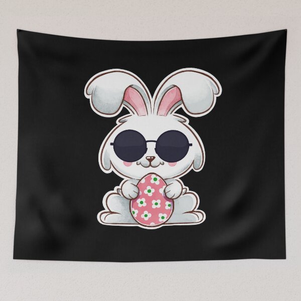 Item preview, Cute Watercolor Bunny With Sunglasses For Boys Men Kids ,A Rabbit Hanging On An Egg, Funny Happy Easter Day Present designed and sold by pedrored369.