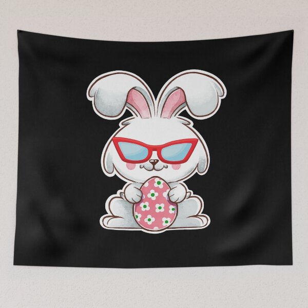 Item preview, Cute Watercolor Bunny With Red Sunglasses For Boys Men Kids ,A Rabbit Hanging On An Egg, Funny Happy Easter Day Gift designed and sold by pedrored369.
