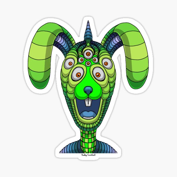 Item preview, Usahgei Jiell Oczy - A Multi-eyed Rabbit-like Creature From Another Dimension designed and sold by EverhartArt.
