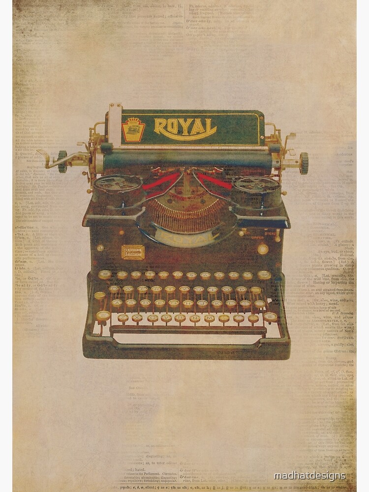 "Vintage typewriter faded effect. Gift for writer." Poster by