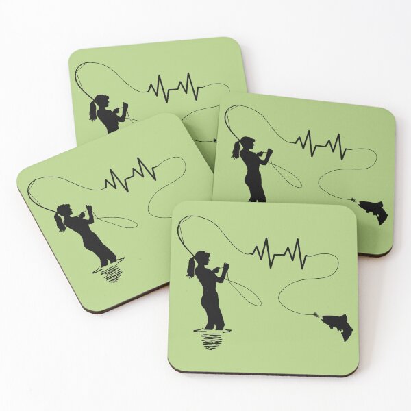 Item preview, Fly Fishing Woman Trout Fishing Heartbeat designed and sold by FishHuntLife.