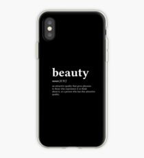 Beauty Word Definition - Left White Text iPhone Case