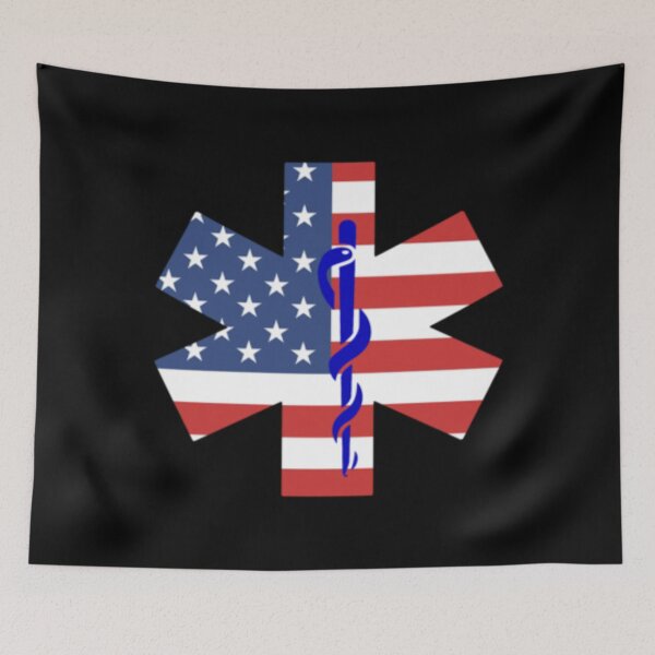 Item preview, EMT American Flag Ambulance Paramedic designed and sold by TooFlyDesign.