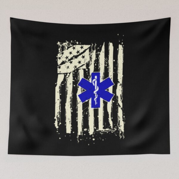 Item preview, EMT American Flag Paramedic Ambulance Gift designed and sold by TooFlyDesign.