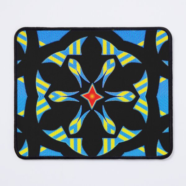 Item preview, GEOMETRIC ABSTRACT MASK PATTERN WITH ARUBAN FLAG COLORS - ARRUBA ONE HAPPY ISLAND 5. designed and sold by Ralek.