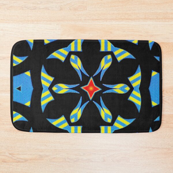 Item preview, GEOMETRIC ABSTRACT MASK PATTERN WITH ARUBAN FLAG COLORS - ARRUBA ONE HAPPY ISLAND 5. designed and sold by Ralek.