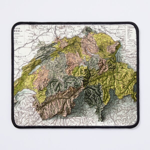 Item preview, 1880 Switzerland Relief Map 3D digitally-rendered designed and sold by ThinkAboutMaps.