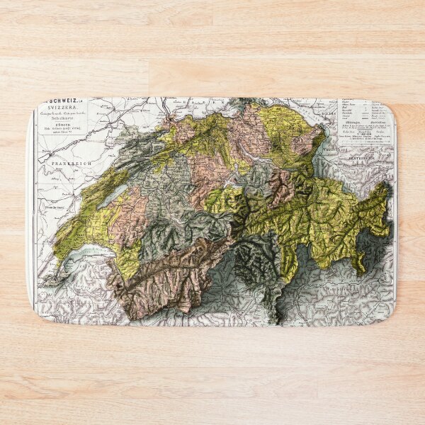 Item preview, 1880 Switzerland Relief Map 3D digitally-rendered designed and sold by ThinkAboutMaps.