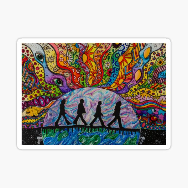 Item preview, The Beatles Abbey Road inspired psychedelic art designed and sold by Kaleidoscope777.