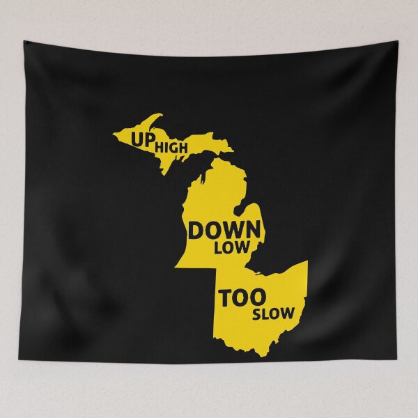 Item preview, Up high Down low Too slow Michigan map yellow designed and sold by LandaMacorn.