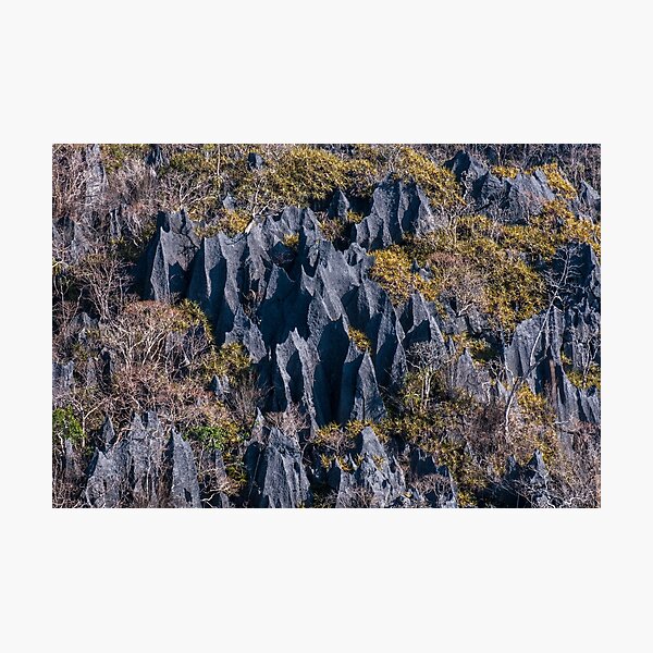 Karst blades in Phou Hin Phoun Photographic Print
