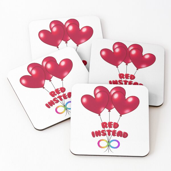 Item preview, Light It Up Red Instead Autism Awareness Sticker with Heart Balloons designed and sold by PictionaryModus.