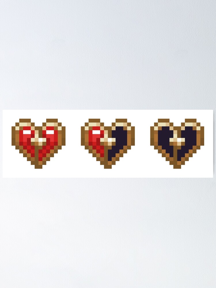 "Pixel Art Steampunk Heart Containers" Poster for Sale by KatNat3