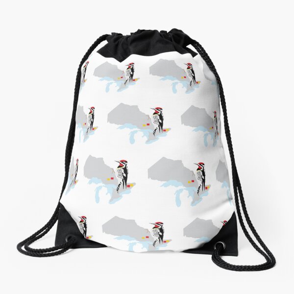Ontario Breeding Bird Atlas Pattern Drawstring Bag