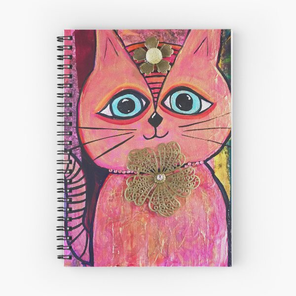Item preview, Big Maxine is a cute peachy pink cat with sky blue eyes and nice jewelry. designed and sold by Mary Egan.