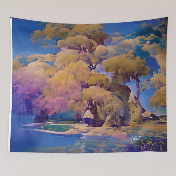 Item preview, Pretty Weeping Willow Tree by lake Painting - Weeping Willow designed and sold by CattlettArt.