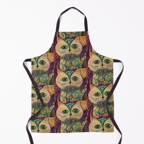 Item preview, Cosmic King Max Cat- Original Cosmic Cat with Regal jewelry and spirals in warm tones designed and sold by Mary Egan.