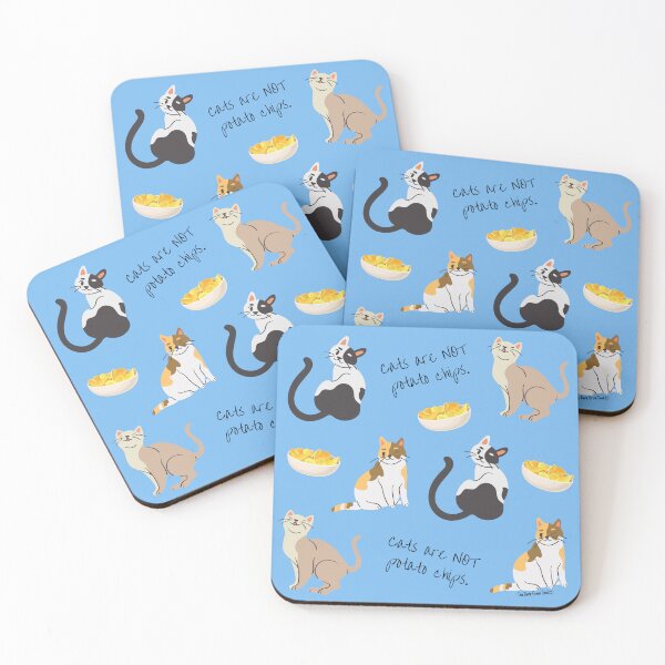 Item preview, Cats Are Not Potato Chips Pattern - Blue designed and sold by DarkGreenSoul.