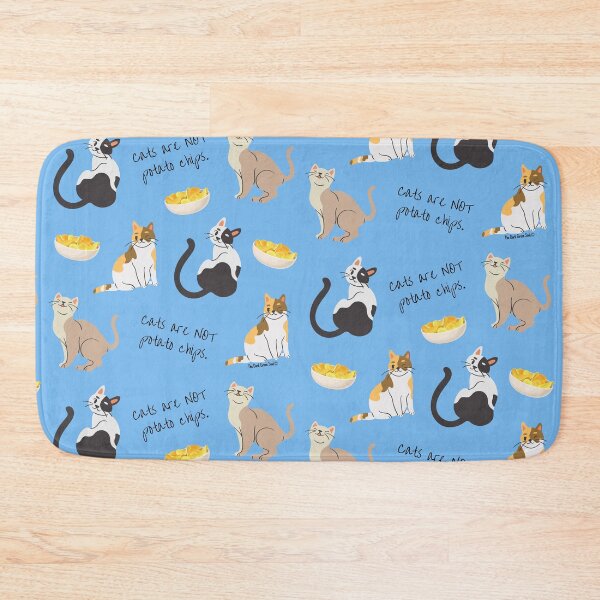 Item preview, Cats Are Not Potato Chips Pattern - Blue designed and sold by DarkGreenSoul.