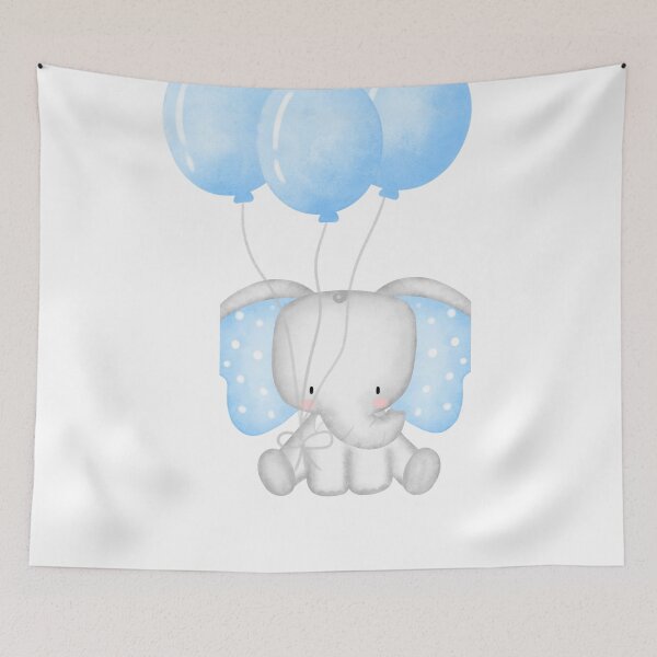 Item preview, Baby Elephant with Balloons designed and sold by tomorrowsart.