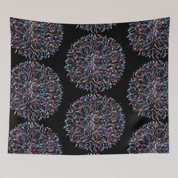 Item preview, Rainbow Deluxe! Abstract Mandala- multicolored psychedelic abstract mandala  designed and sold by Mary Egan.