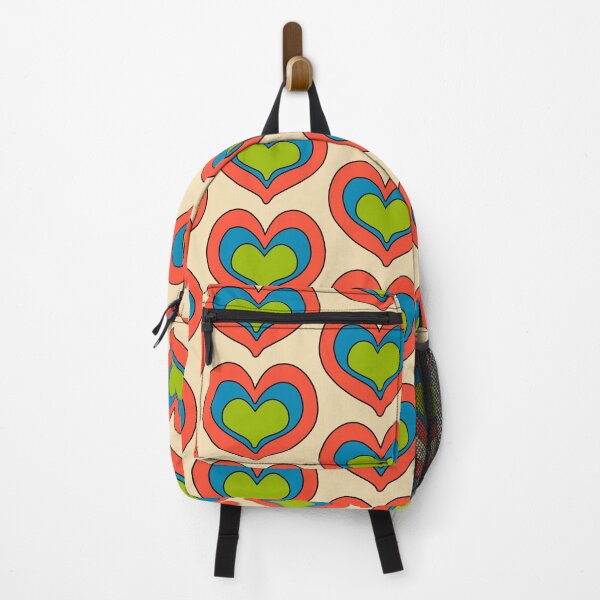Artikelvorschau, Colorful Retro Heart Pattern Black Blue Red Green and Cream entworfen und verkauft von tonymagnerart.