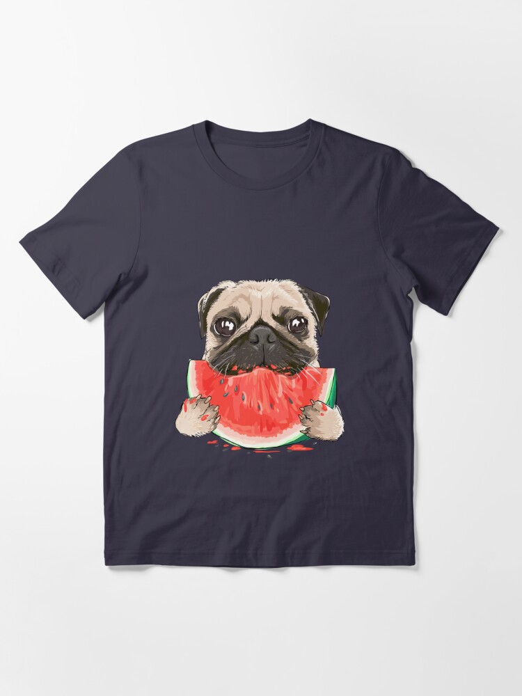 Pet Dog Pug Eating Watermelon  Essential T-Shirt for Sale by Thavi