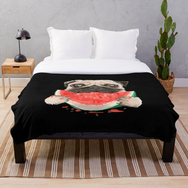 Item preview, Pet Dog Pug Eating Watermelon  designed and sold by Thavi.