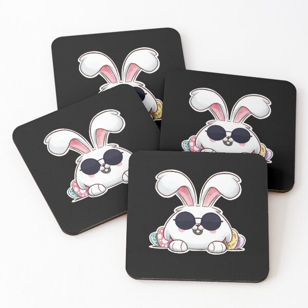 Item preview, Cute Watercolor Bunny With Sunglasses For Boys Men Kids ,A Rabbit With Eggs Behind, Funny Happy Easter Day Present designed and sold by pedrored369.