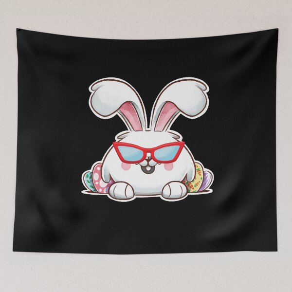 Item preview, Cute Watercolor Bunny With Red Sunglasses For Boys Men Kids ,A Rabbit With Eggs Behind, Funny Happy Easter Day Gift designed and sold by pedrored369.