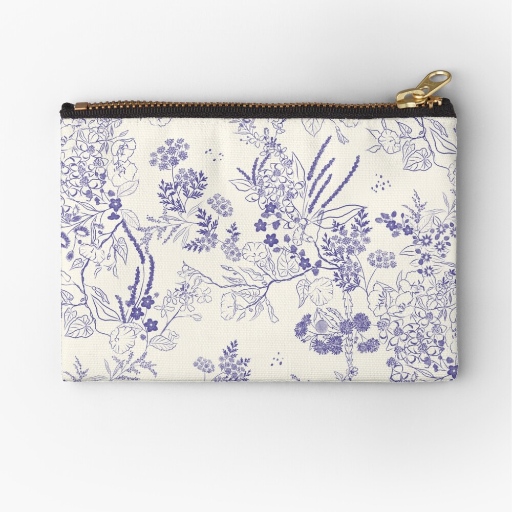 In The Weeds Chinoiserie Zipper Pouch