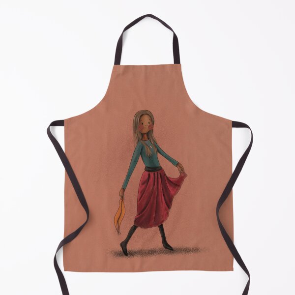 Item preview, Cartoon of a Woman Holding a Red Skirt and a Scarf designed and sold by haximica.