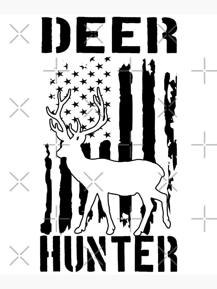 "Deer Hunter, Big Buck Deer USA Flag " Poster for Sale by JasKei