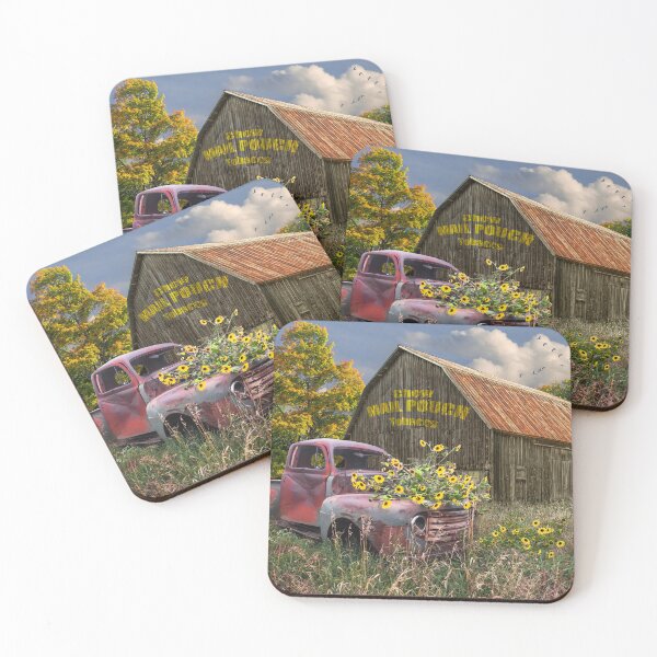 Item preview, Truck with Blackeyed Susans and Mail Pouch Barn designed and sold by Randall Nyhof.