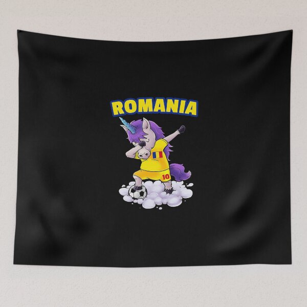 Item preview, Dabbing Soccer Unicorn Romania Jersey Sticker designed and sold by rollinsale.