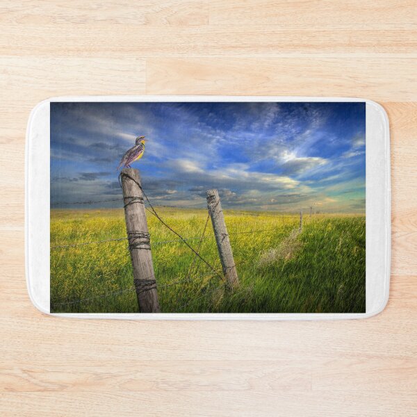 Item preview, Singing Meadowlark on Fence Post by the Badlands designed and sold by Randall Nyhof.